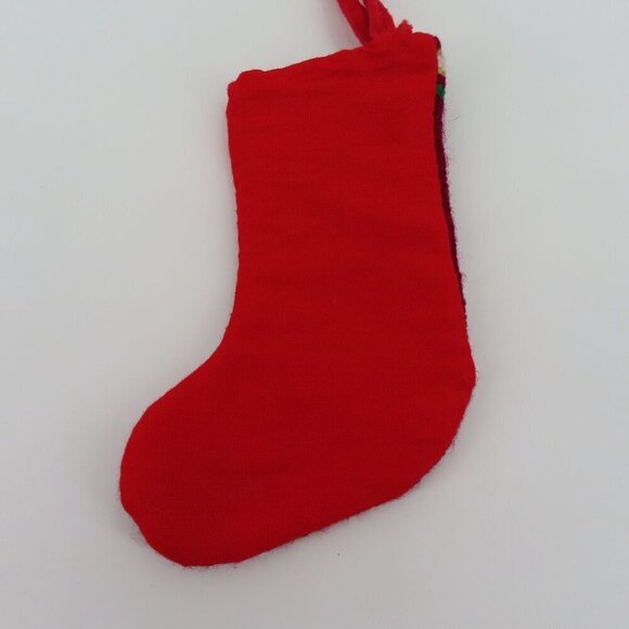 Handmade 1994 Nutcracker 4.25in Needlepoint Christmas Stocking Ornament Vintage - Picture 6 of 8